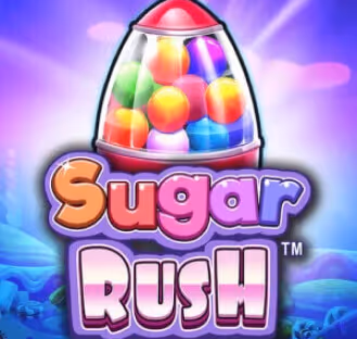 Sugar Rush slot with vibrant candies, available on Bassbet casino games.