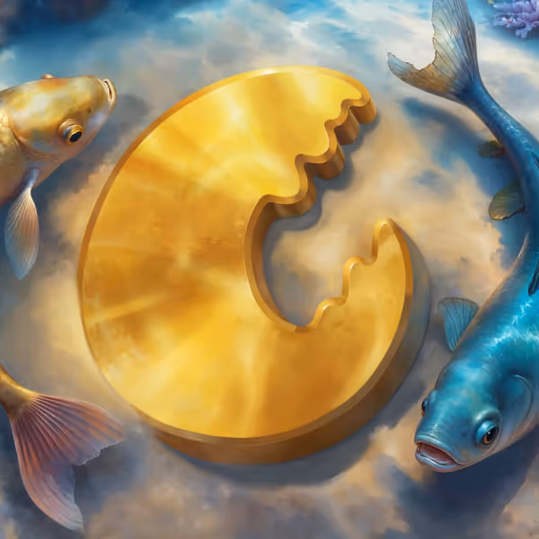 Golden lobster coin in water, representing the rewards from Bassbet casino games.